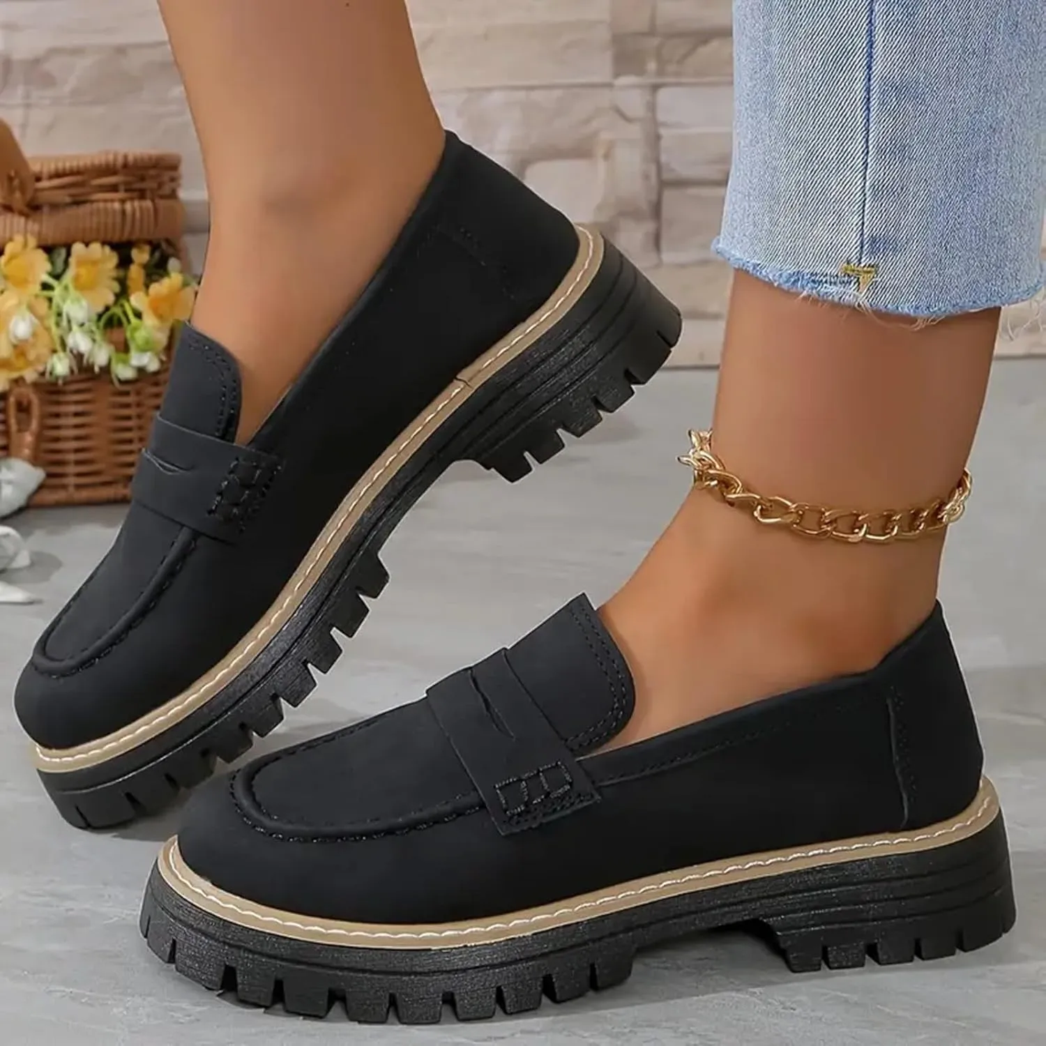 Orthoture-orthopedic Platform Loafers for Women,Wide Width Dress Shoes Ortho Comfort Shoes Slip On Penny Loafers