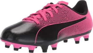 PUMA Unisex-Kid's Spirit FG Sneaker, Black-Knockout Pink, 5 M US Big Kid
