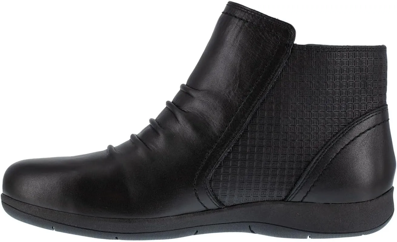 Rockport Women's Daisey Work Safety Toe Ruched Bootie Casual Shoes