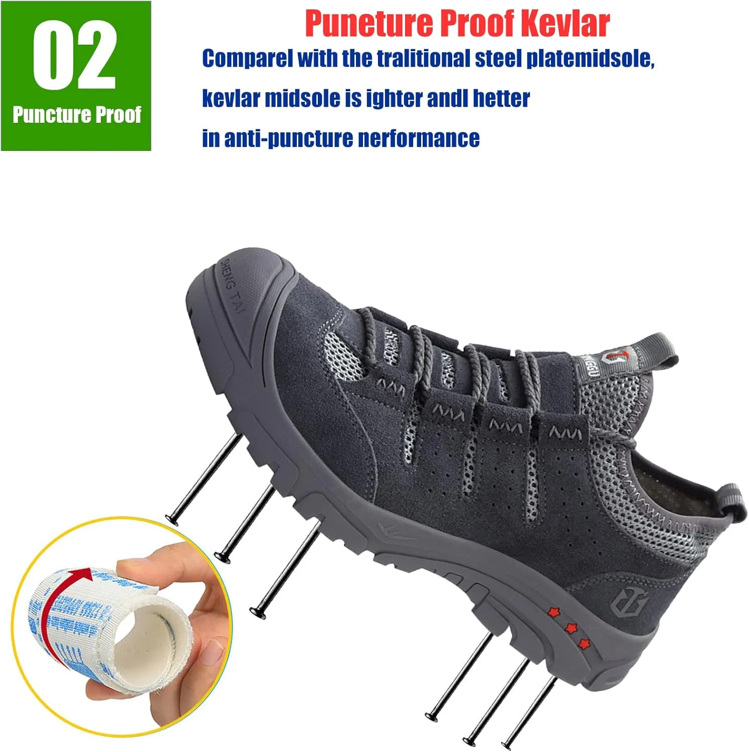 Safety Composite Toe Working Boots,Perfect for Industrial and Construction site, Slippery KitchenManufacture and Warehouse use,
