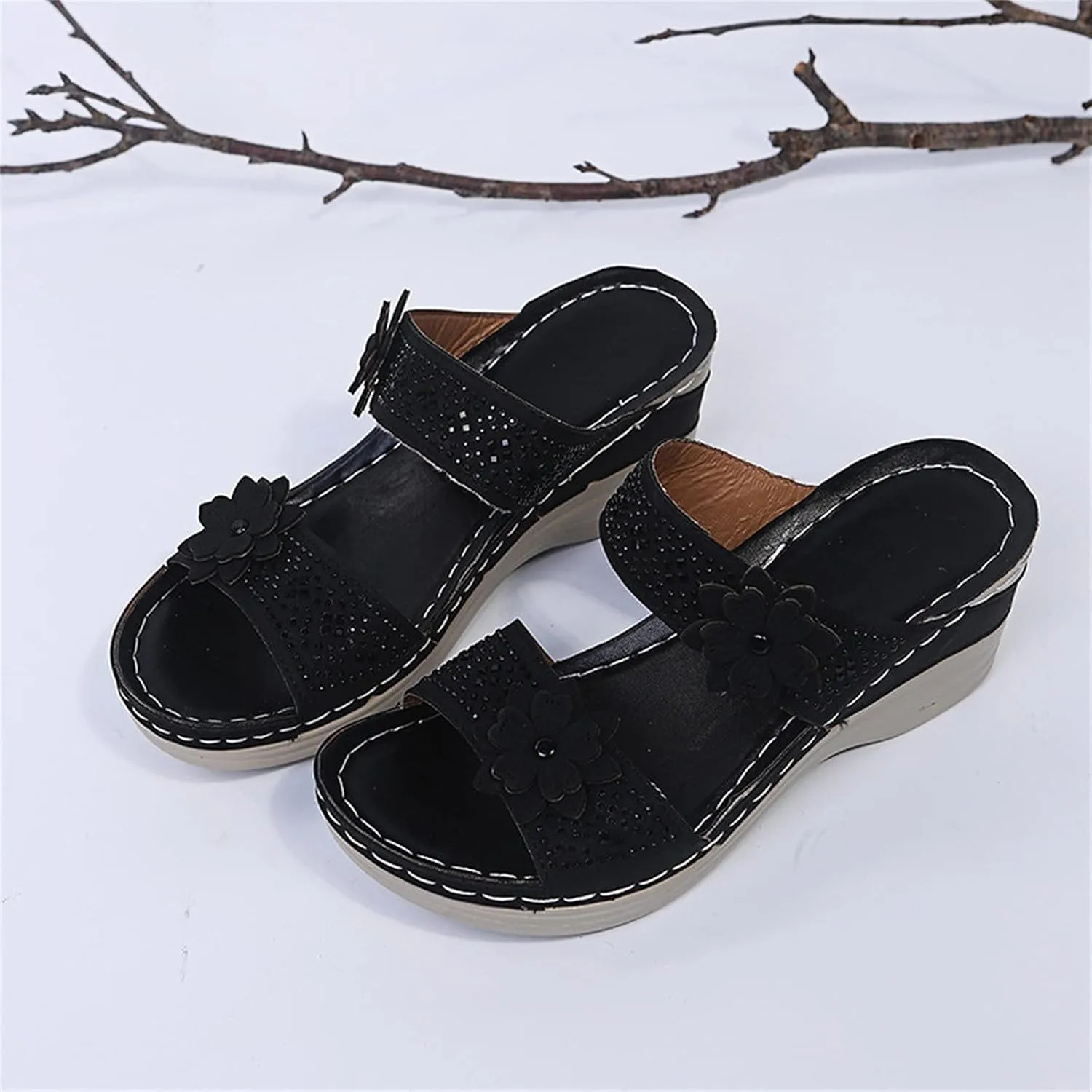 Sandals for Women Arch Support Summer Shoes Slip on Flat Womens Casual Beach Sandal