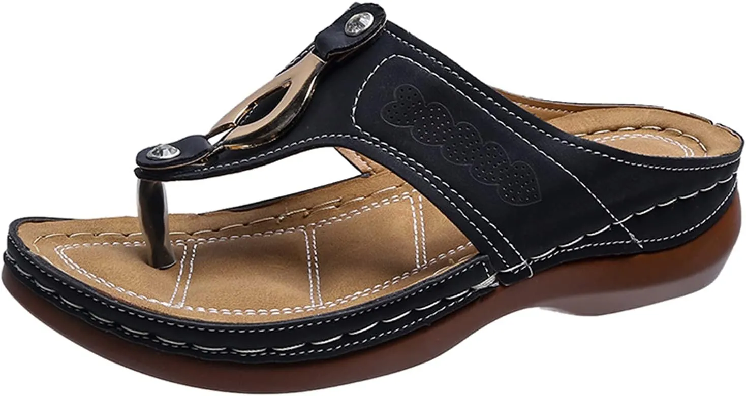 Sandals for Women Dressy Summer, Sandals with Arch Support Soft Orthotic Sandals Plantar Fasciitis Orthotic Flip Flop