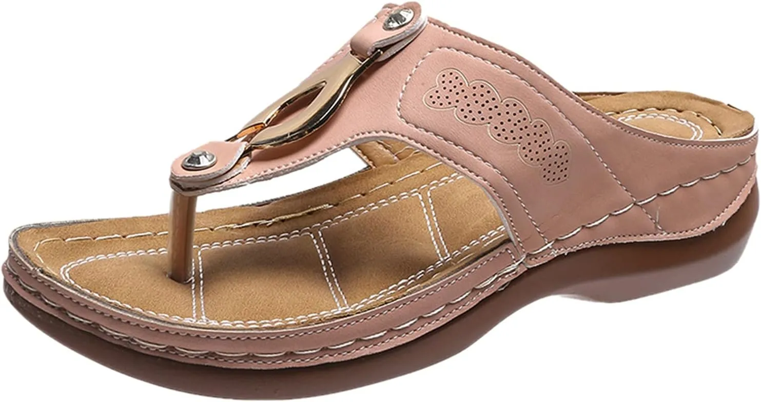 Sandals for Women Dressy Summer, Sandals with Arch Support Soft Orthotic Sandals Plantar Fasciitis Orthotic Flip Flop