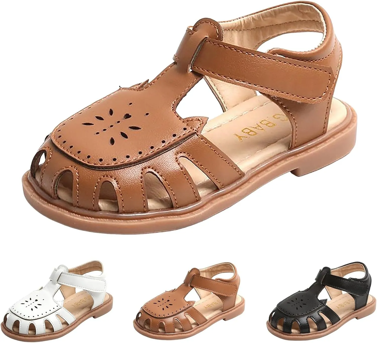 Sandals Summer New Korean Students Hollow Out Shoes in Small Children Baotou Beach Shoes Girls White Girl Sandals