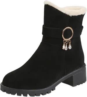 SBGMoSJ Womens Waterproof Winter Boots Size 9 Womens Winter Boots Wide Width Wide Calf Winter Booties for Women 2023 Womens Winter Ankle Boots Size 11 Botas De Mujer Para El Frio Con Plataforma