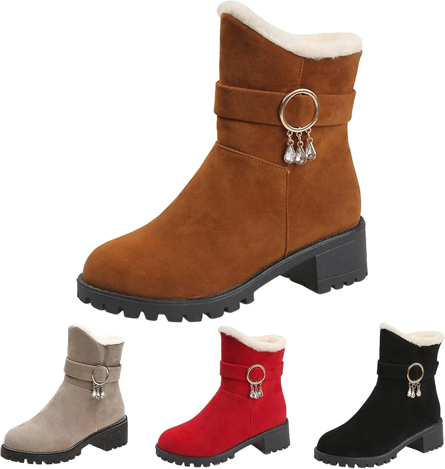 SBGMoSJ Womens Waterproof Winter Boots Size 9 Womens Winter Boots Wide Width Wide Calf Winter Booties for Women 2023 Womens Winter Ankle Boots Size 11 Botas De Mujer Para El Frio Con Plataforma