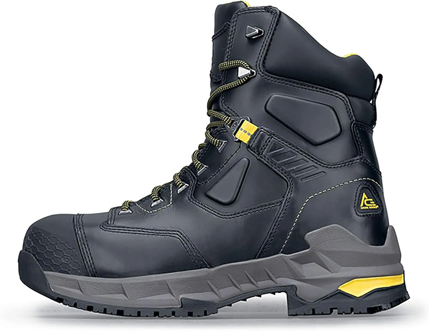 Shoes for Crews Redrock, Men's 8" Composite Toe (CT) Work Boots, Slip Resistant, Water Resistant, Black