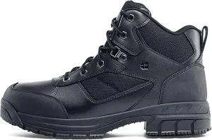 Shoes for Crews Voyager II, Men's, Women's, Unisex Steel Toe (ST) Work Boots, Slip Resistant, Water Resistant, Black, Men's 8.5 / Women's 10 Wide