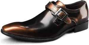 Single Season Dress Oxford Shoes for Men Slip On Monk Strap Square Toe Vegan Leather Slip Resistant Block Heel Anti-Slip Non Slip Rubber Sole Casual Very Popular Among Young People (Colo Yellow