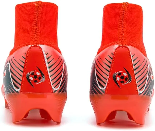 Soccer Cleats Mens Football Cleats Professional Soccer Shoes High-Tops Non-Slip Spikes for Big Boys Wide Training Sneaker Outdoor Indoor for AG/FG/TF Football Boots