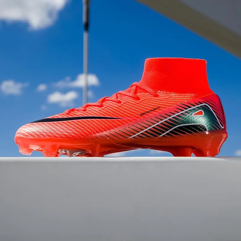 Soccer Cleats Mens Football Cleats Professional Soccer Shoes High-Tops Non-Slip Spikes for Big Boys Wide Training Sneaker Outdoor Indoor for AG/FG/TF Football Boots