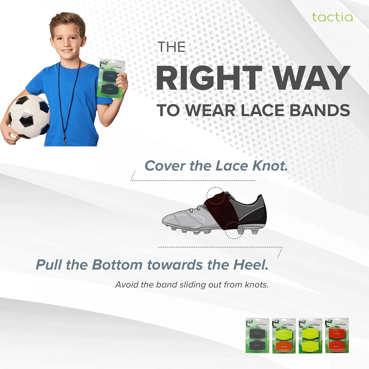 Soccer Lace Bands Youth ?C Premium Silicone ?C Lace Covers for Soccer Cleats, Soccer Shoe Lace Bands (2 Pairs)