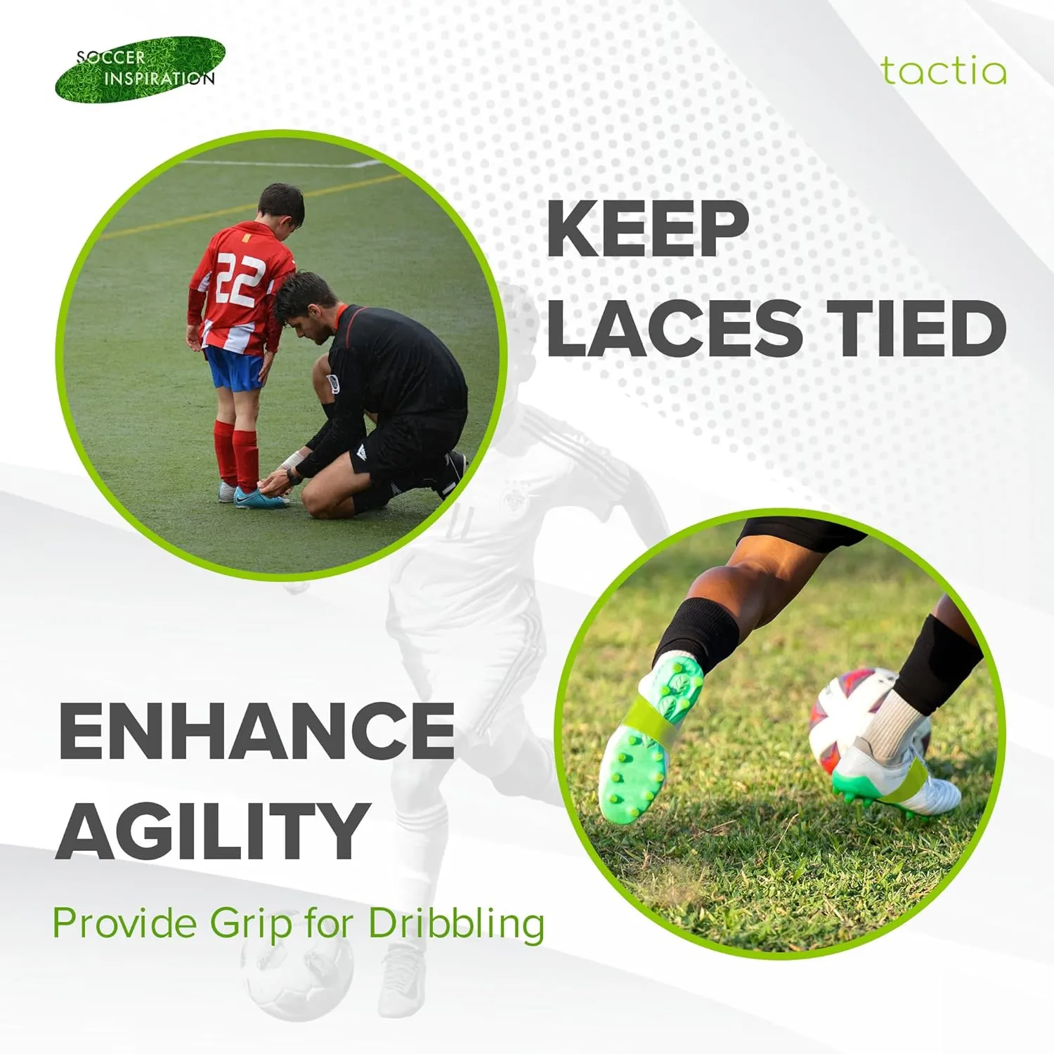 Soccer Lace Bands Youth ?C Premium Silicone ?C Lace Covers for Soccer Cleats, Soccer Shoe Lace Bands (2 Pairs)