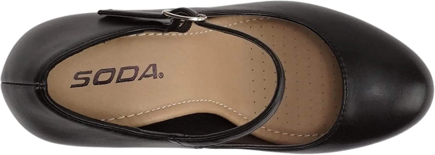Soda Ayden ~ Women Mary Jane Ankle Strap Cushion High Heel Pump Shoe