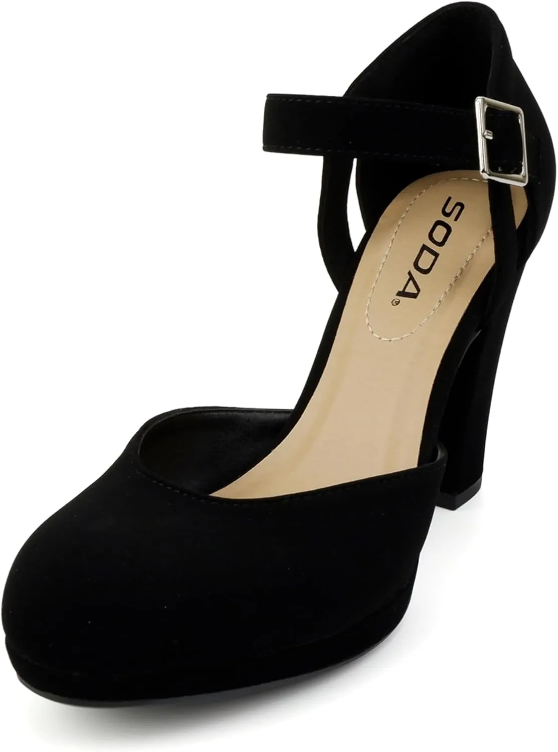 Soda Ayden ~ Women Mary Jane Ankle Strap Cushion High Heel Pump Shoe