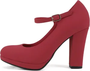 Soda Ayden ~ Women Mary Jane Ankle Strap Cushion High Heel Pump Shoe
