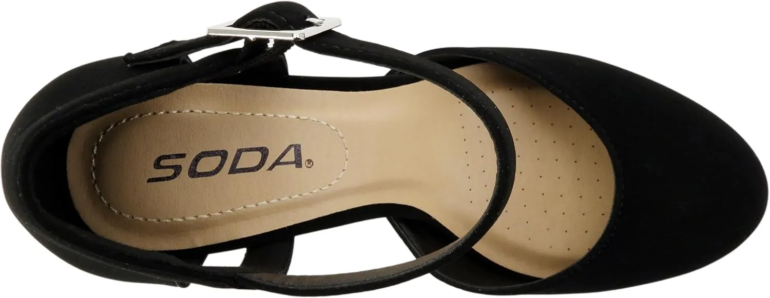 Soda Ayden ~ Women Mary Jane Ankle Strap Cushion High Heel Pump Shoe