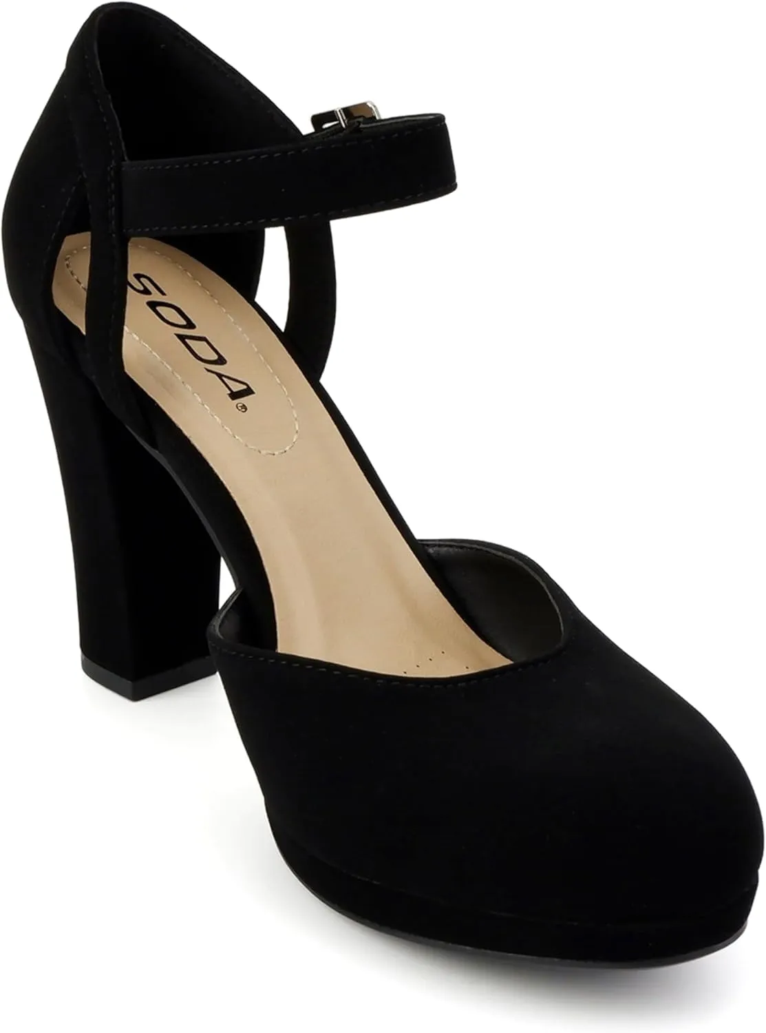 Soda Ayden ~ Women Mary Jane Ankle Strap Cushion High Heel Pump Shoe