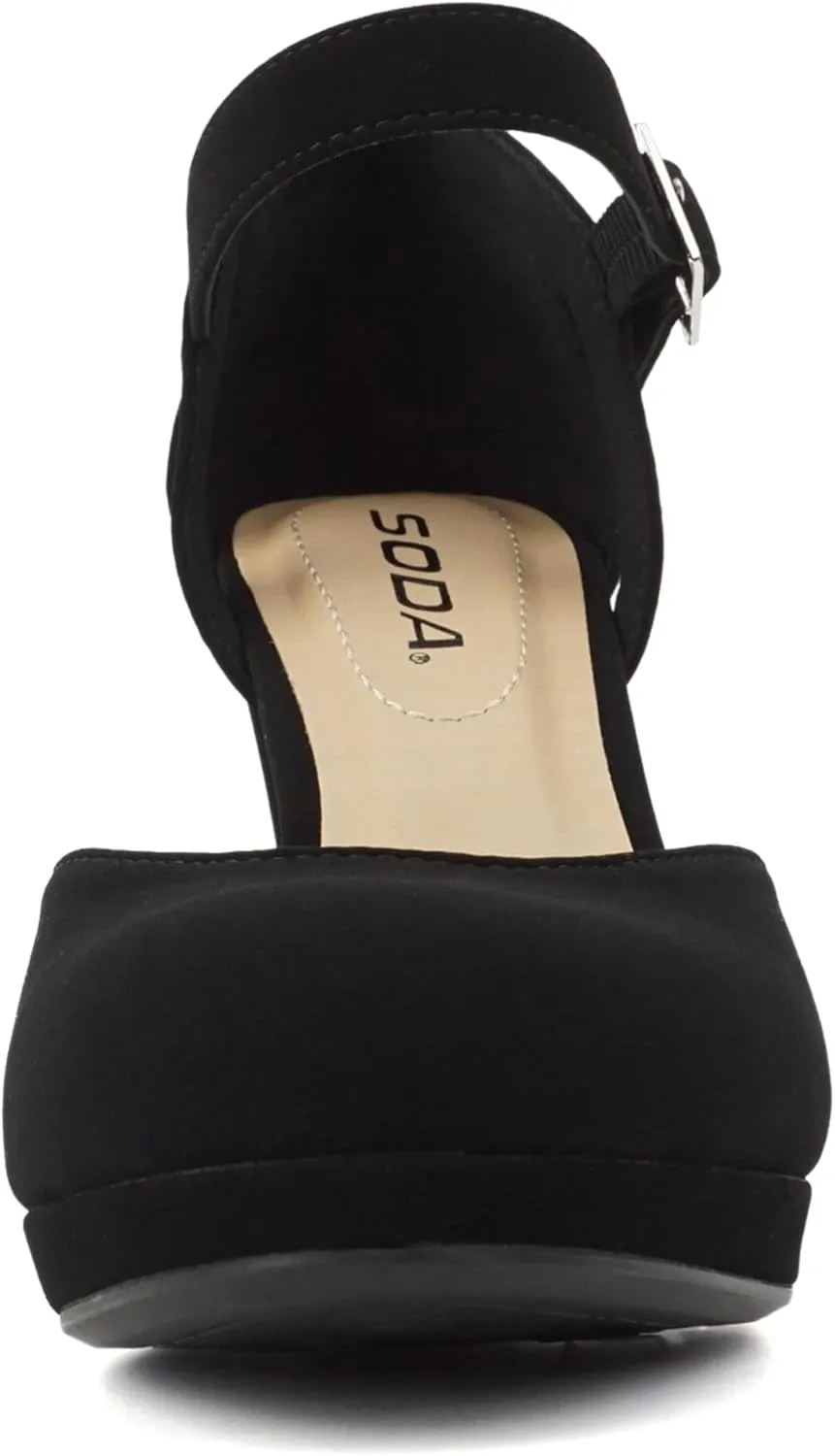 Soda Ayden ~ Women Mary Jane Ankle Strap Cushion High Heel Pump Shoe
