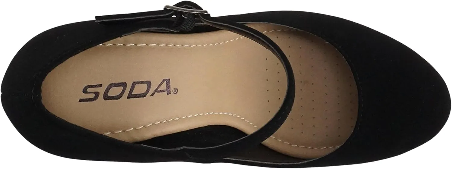 Soda Ayden ~ Women Mary Jane Ankle Strap Cushion High Heel Pump Shoe