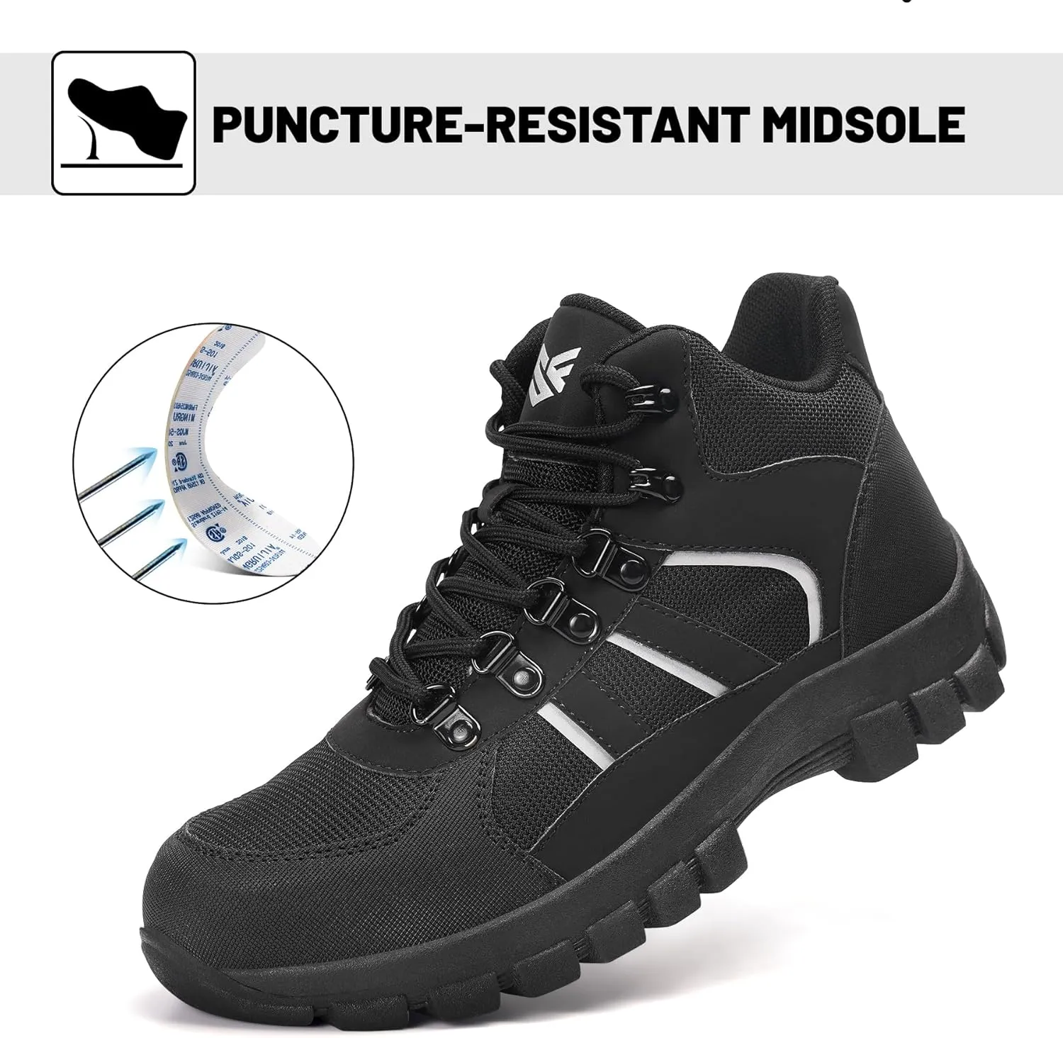 Steel Toe Boots for Men Women Comfortable Puncture Proof Safety Work Shoes for Indestructible Construction Working and Daily Wear
