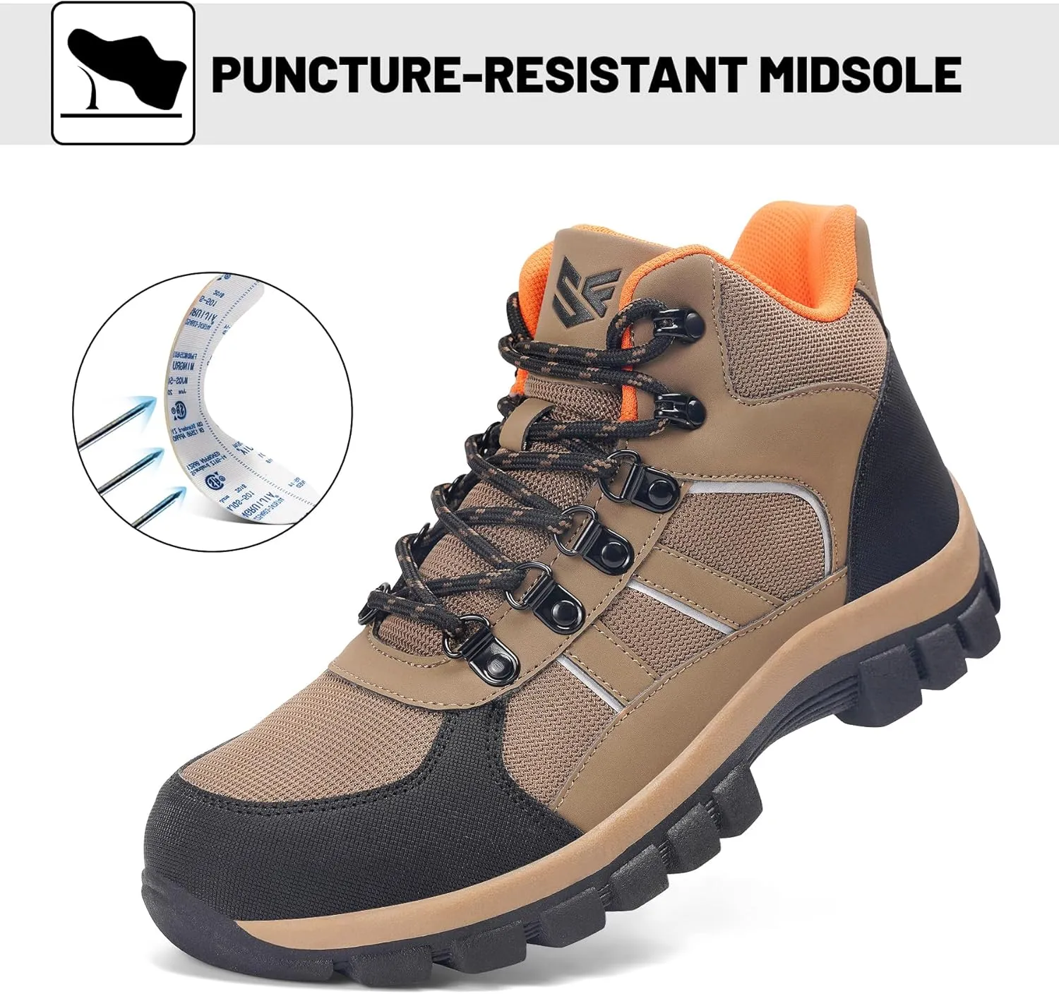 Steel Toe Boots for Men Women Comfortable Puncture Proof Safety Work Shoes for Indestructible Construction Working and Daily Wear