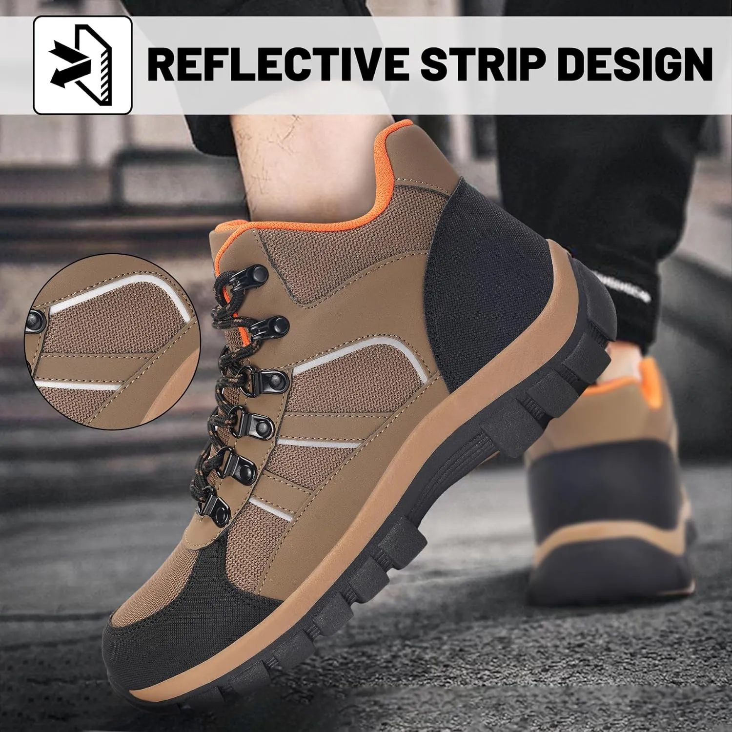 Steel Toe Boots for Men Women Comfortable Puncture Proof Safety Work Shoes for Indestructible Construction Working and Daily Wear