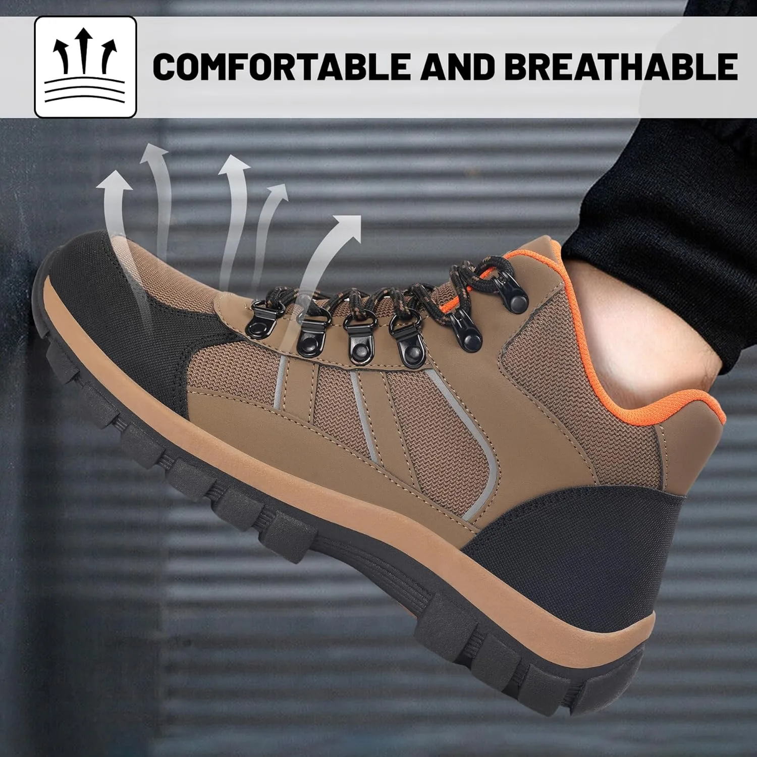 Steel Toe Boots for Men Women Comfortable Puncture Proof Safety Work Shoes for Indestructible Construction Working and Daily Wear