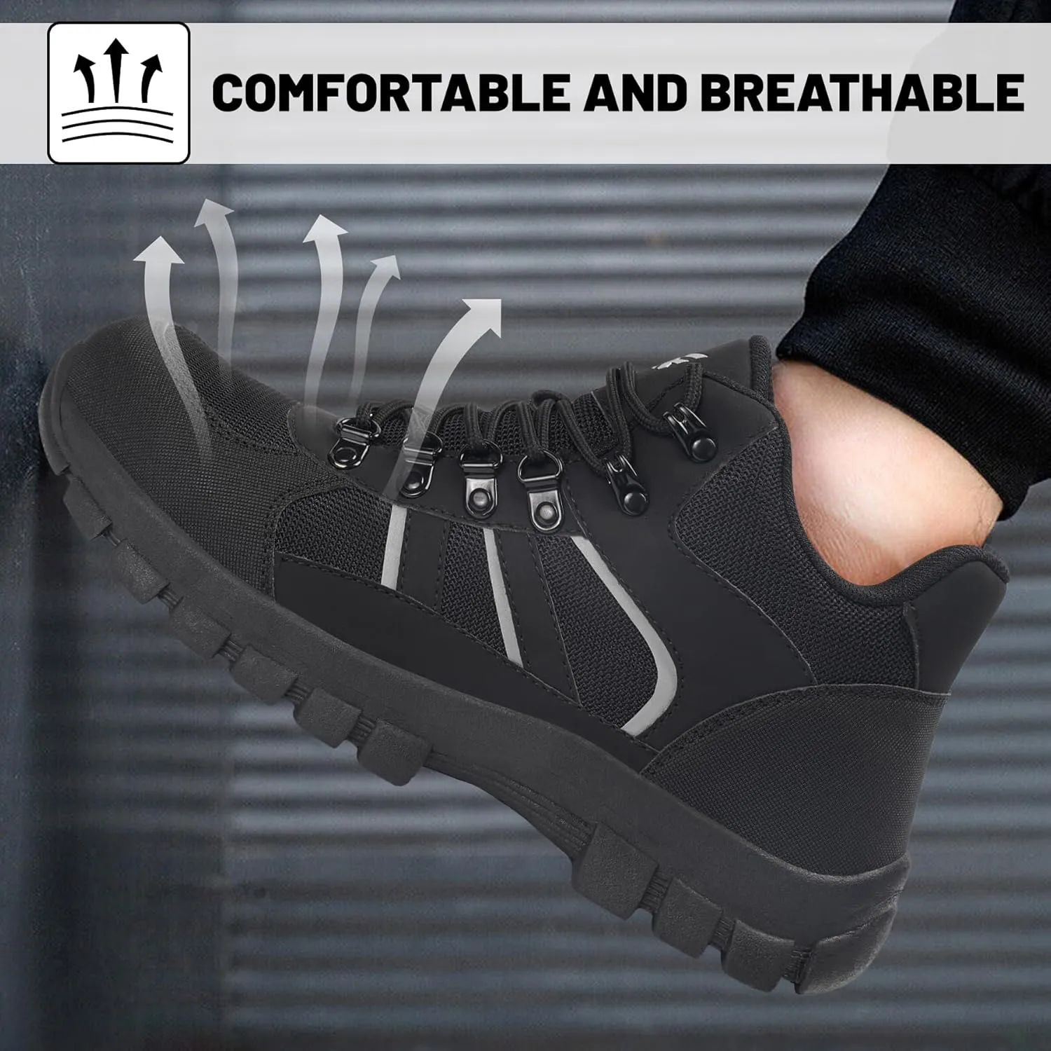 Steel Toe Boots for Men Women Comfortable Puncture Proof Safety Work Shoes for Indestructible Construction Working and Daily Wear
