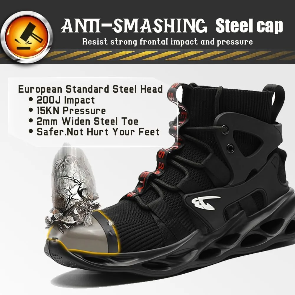 Steel Toe Shoes for Men Women Comfortable Fashion Safety Boots Lightweight Industrial & Construction Work Shoes
