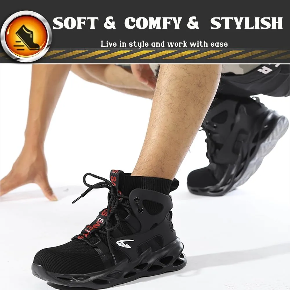 Steel Toe Shoes for Men Women Comfortable Fashion Safety Boots Lightweight Industrial & Construction Work Shoes
