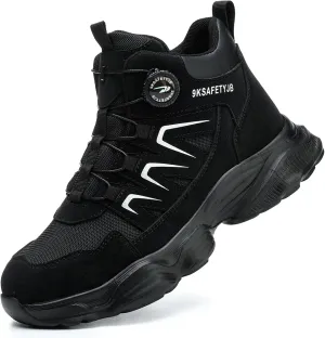 Steel Toe Shoes for Men Women Work Safety Shoes Lightweight Comfortable Industrial & Construction Work Safety Shoes Steel Toe Sneakes Shoes Black