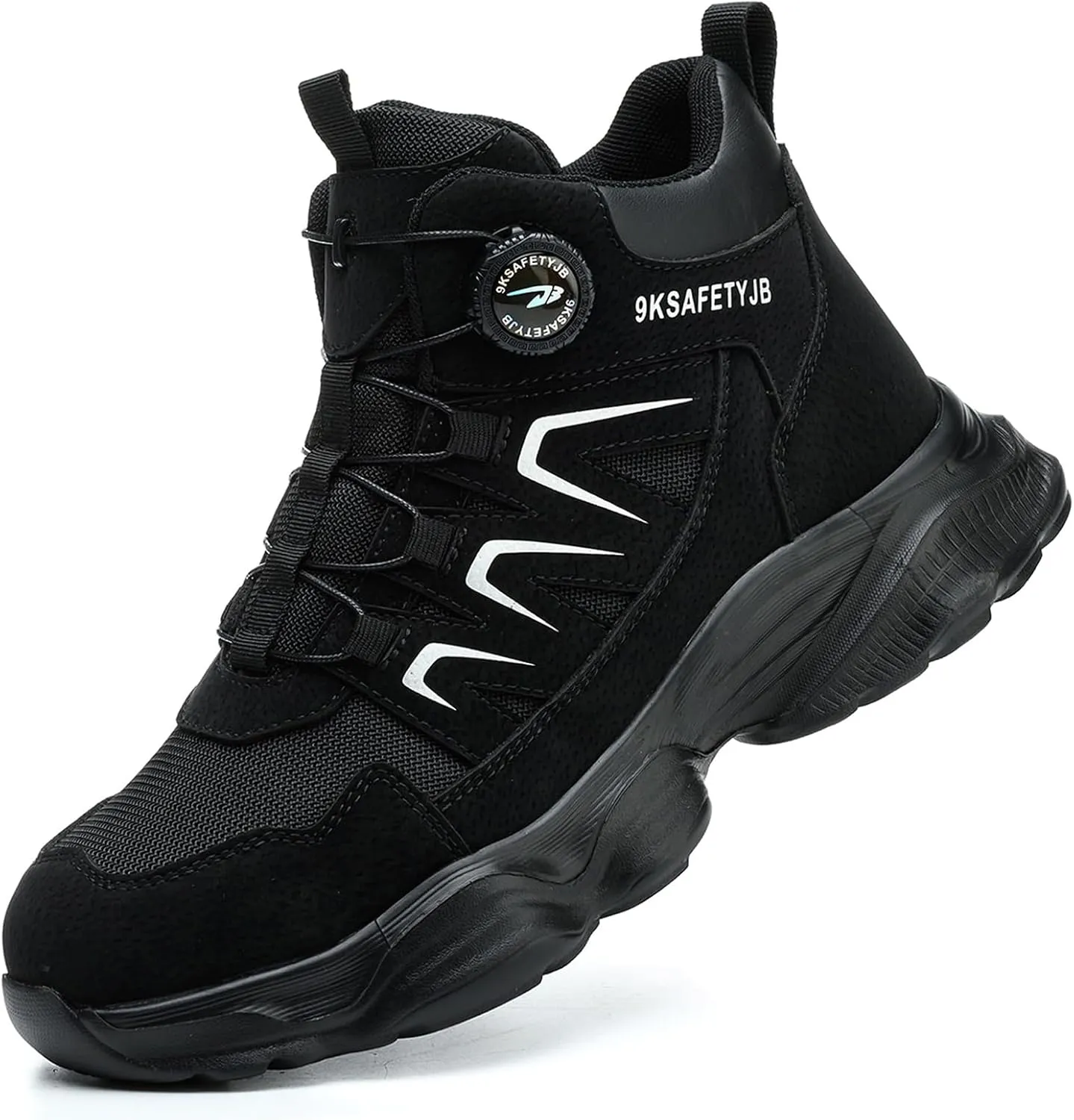 Steel Toe Shoes for Men Women Work Safety Shoes Lightweight Comfortable Industrial & Construction Work Safety Shoes Steel Toe Sneakes Shoes Black