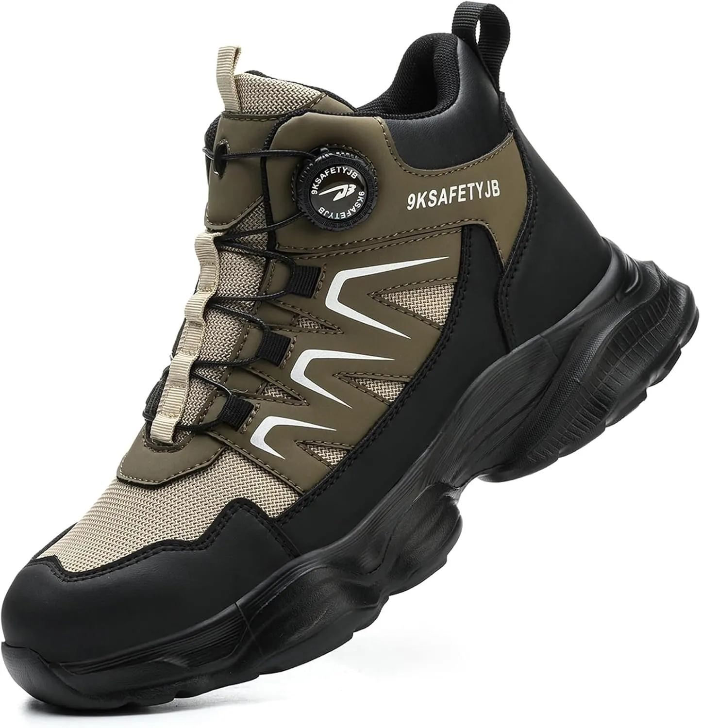 Steel Toe Shoes for Men Women Work Safety Shoes Lightweight Comfortable Industrial & Construction Work Safety Shoes Steel Toe Sneakes Shoes Brown