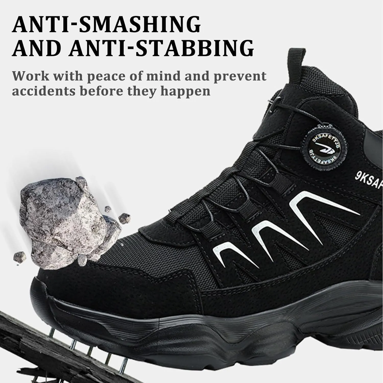 Steel Toe Shoes for Men Women Work Safety Shoes Lightweight Comfortable Industrial & Construction Work Safety Shoes Steel Toe Sneakes Shoes Brown