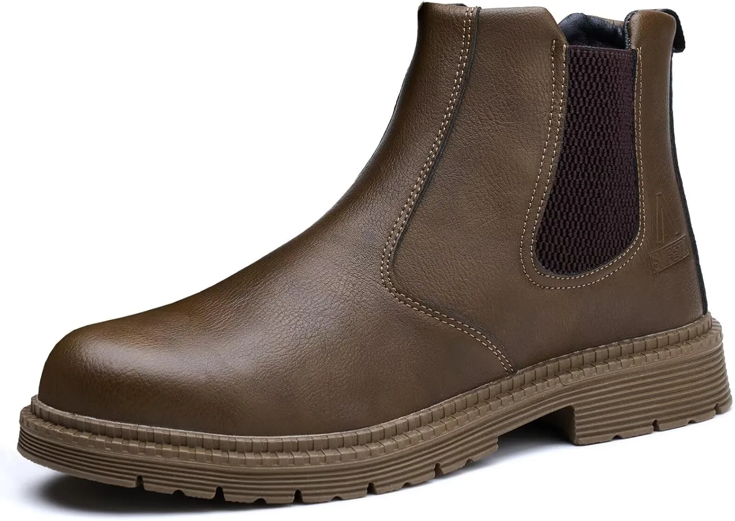 Steel Toe Work Boots for Men Women Slip-on Chelsea Boots, Men's Industrial Construction Shoes, Waterproof, Lightweight, Comfortable, Non-slip Safety Boots