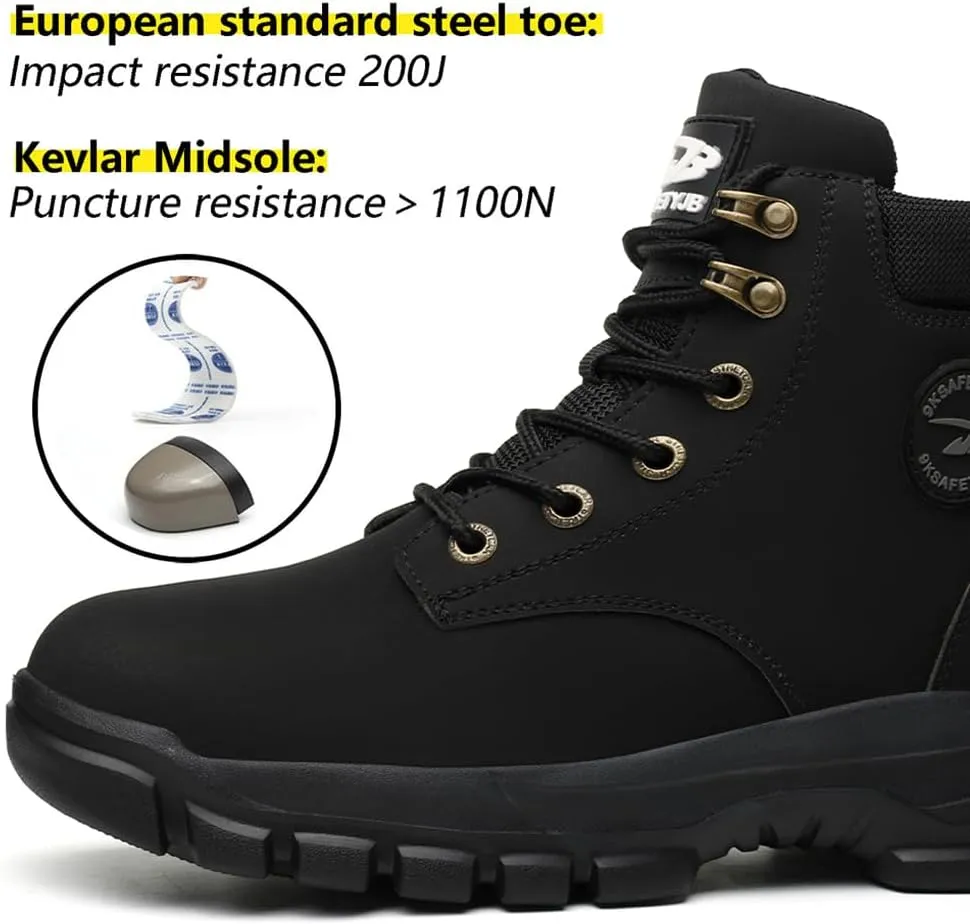 Steel Toe Work Shoes for Men Women Lightweight Comfortable Waterproof Industrial & Construction Fireproof Safety Boots