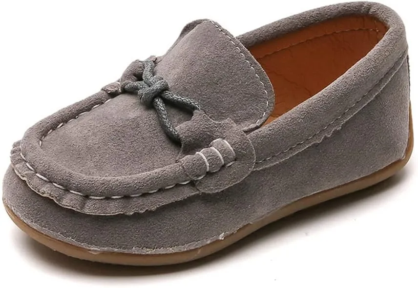 Toddler Boys Girls Loafers Shoes Casual Suede Leather Slip On Dress Wedding Shoes for Kids
