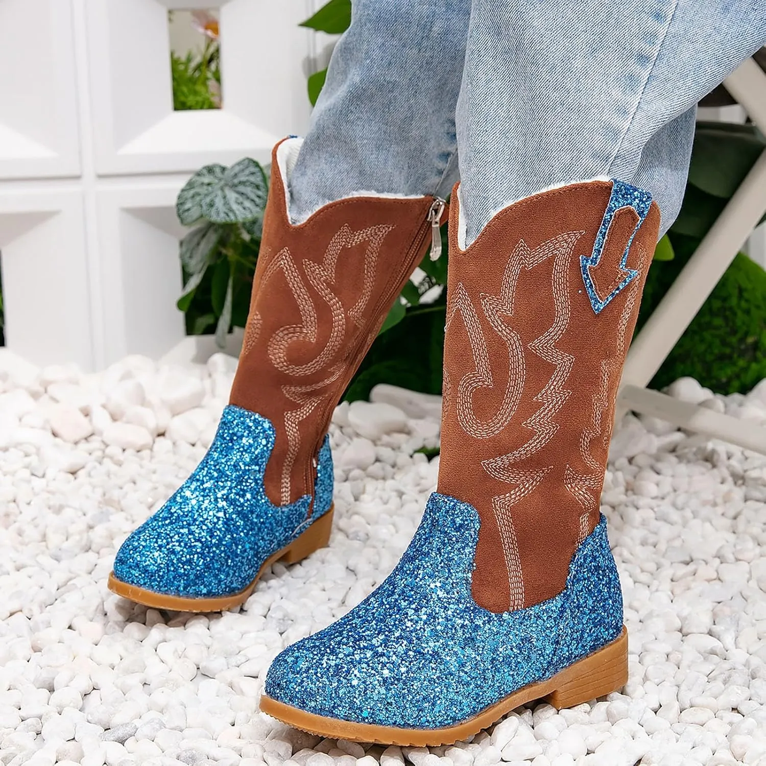 Toddler Girls Cowgirl Boots Western Glitter Cowboy Boot Ankle Boots Little Kids Big Kid Cute Party Birthmen Shoes