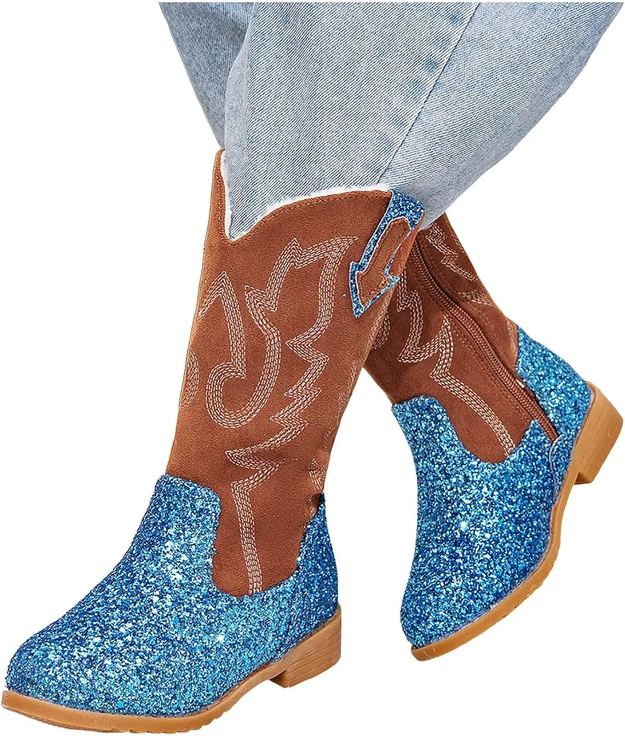 Toddler Girls Cowgirl Boots Western Glitter Cowboy Boot Ankle Boots Little Kids Big Kid Cute Party Birthmen Shoes