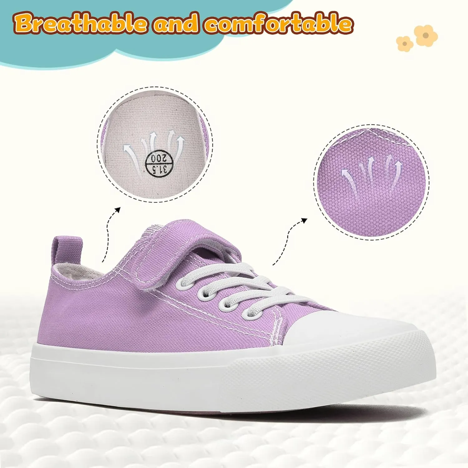 Toddler Shoes for Boys Girls, Kids Canvas Sneakers Classic Adjustable Strap Lace Up Comfortable Lightweight Running Walking Casual Shoes