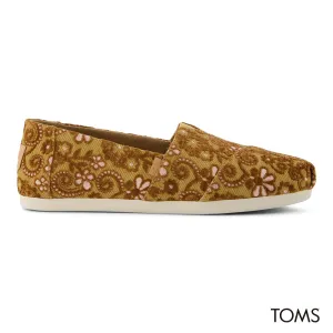 TOMS Women Alpargata Golden Honey Floral Brocade Slip On