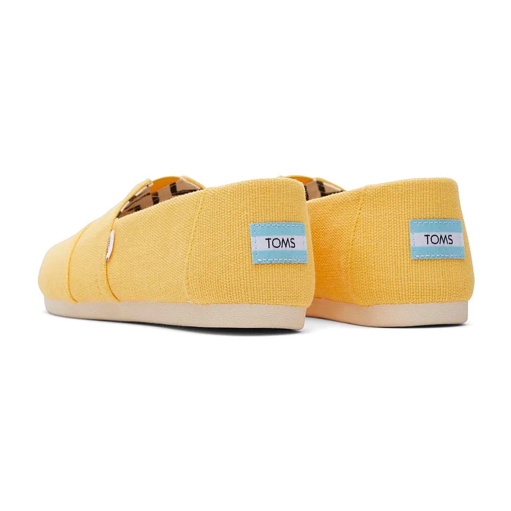 TOMS Women Alpargata Pineapple Yellow Heritage Canvas Shoes