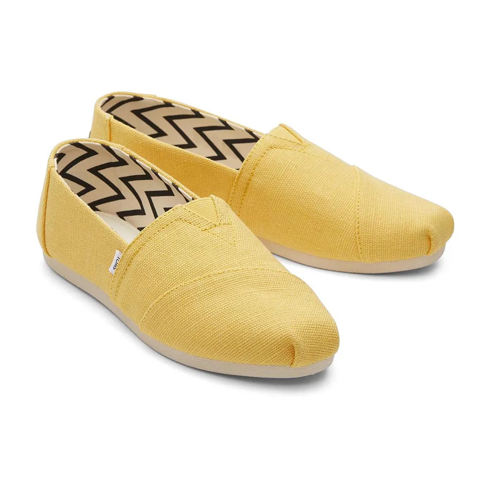 TOMS Women Alpargata Pineapple Yellow Heritage Canvas Shoes