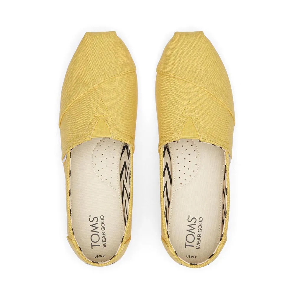 TOMS Women Alpargata Pineapple Yellow Heritage Canvas Shoes