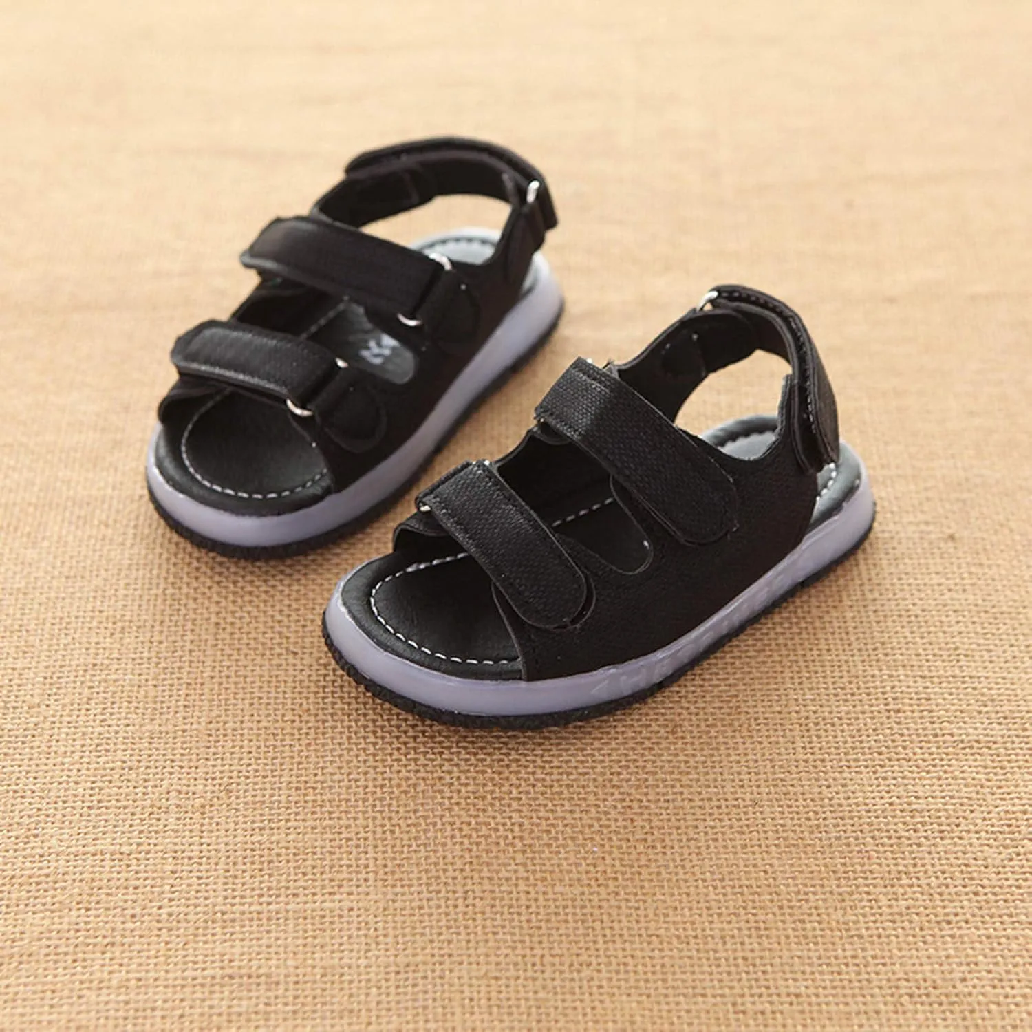 Unisex Kids Summer Sandals Baby Comfort Anti-Slip Open Toe Adjustable Walking Beach Shower Shoes for Boys Girls