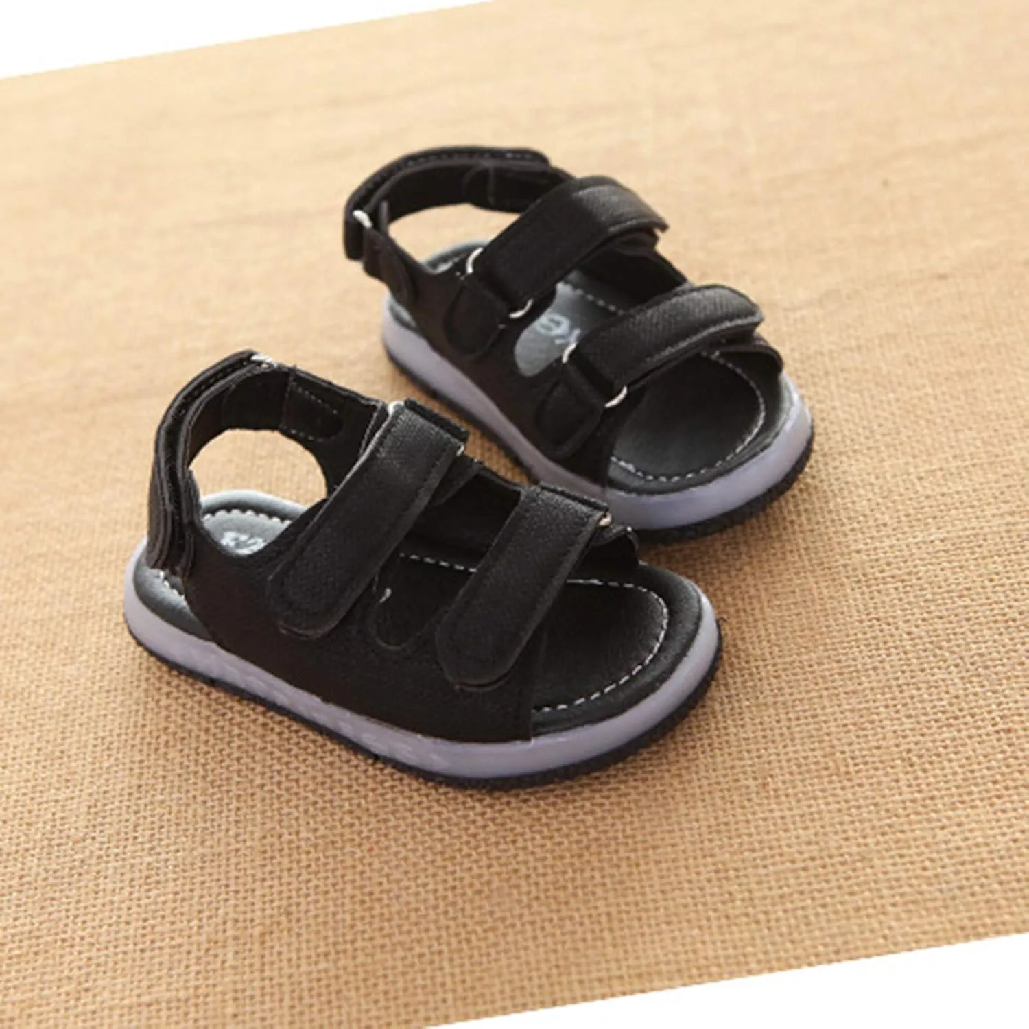 Unisex Kids Summer Sandals Baby Comfort Anti-Slip Open Toe Adjustable Walking Beach Shower Shoes for Boys Girls