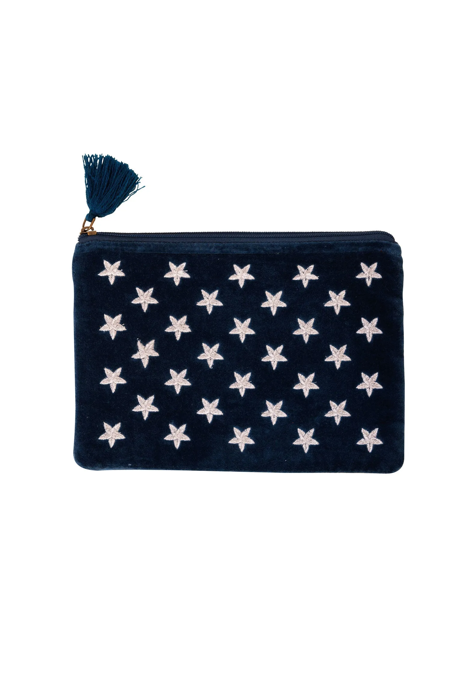 Velvet Star Pouch - Navy & Silver