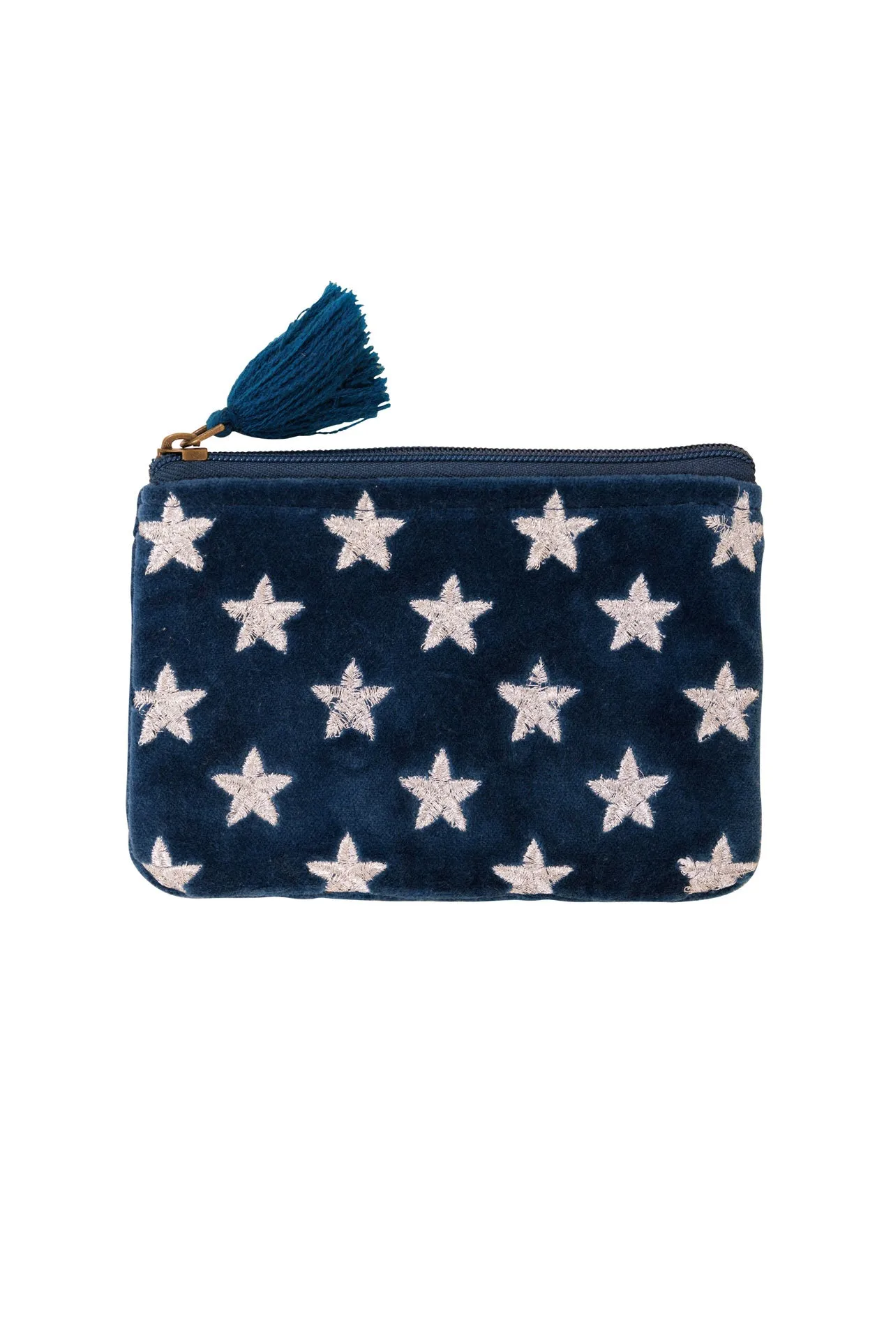 Velvet Star Pouch - Navy & Silver