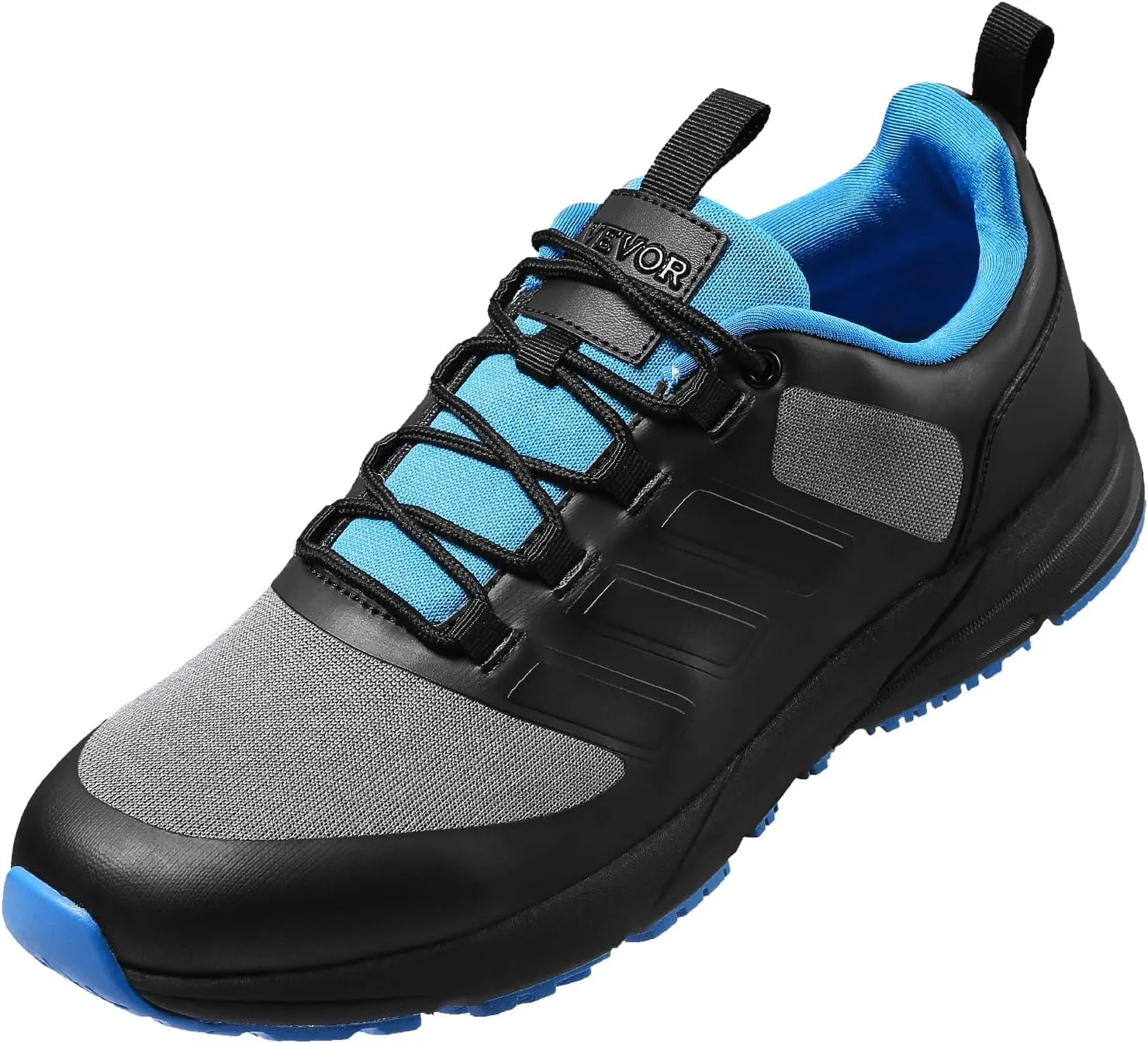 VEVOR Unisex-Adult Modern W Width Sneakers US Size 8, Wide Toe Box Arch Support & Adjustable Lace-up, Training Shoes for Running, Gymnastics, Dog Walking, and Weightlifting (Black)